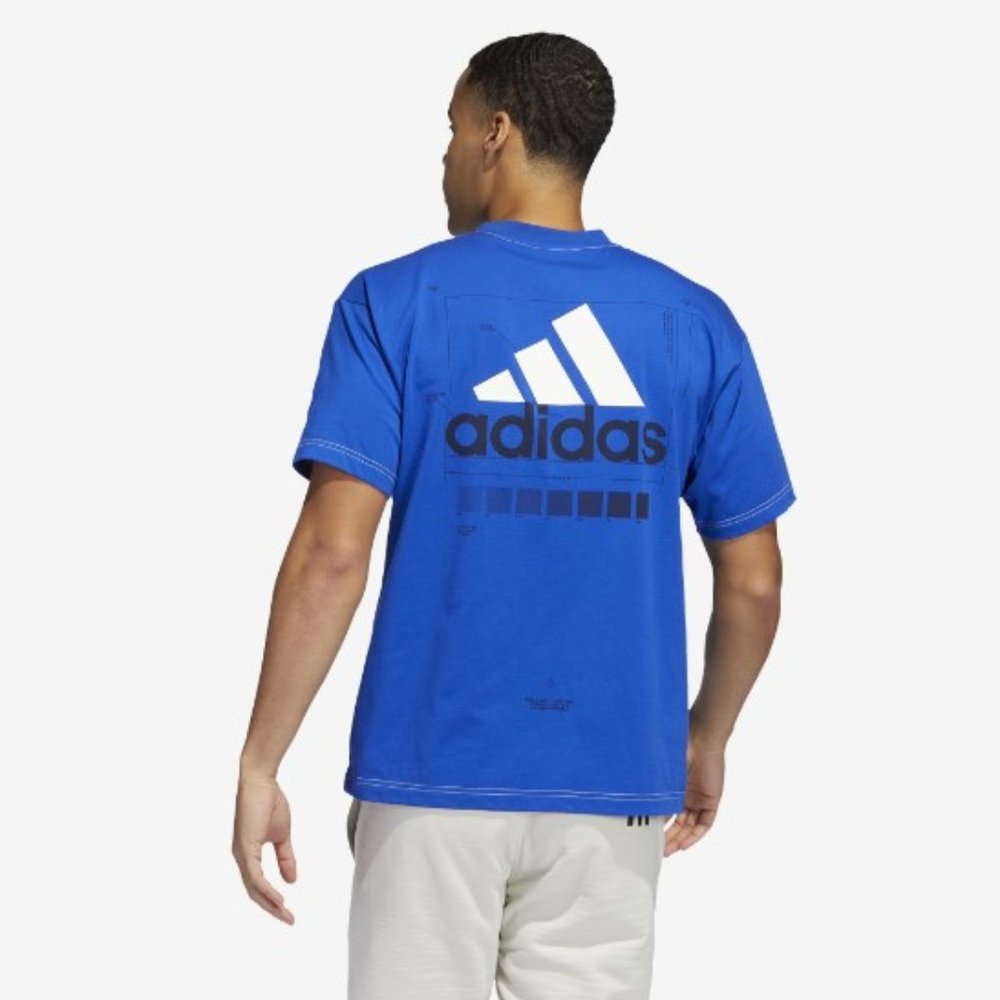 Adidas Men's Blue Logo T-Shirt